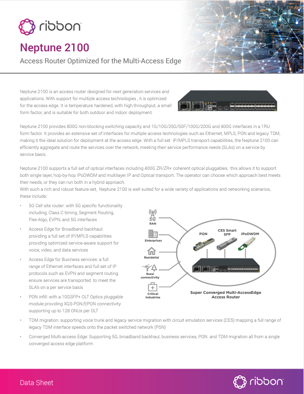 Neptune 2100 Datasheet